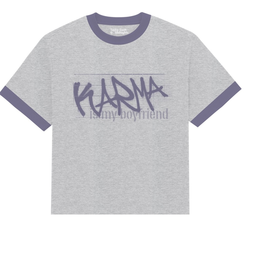 Taylor swift karma is my boyfriend ringer tee shirt